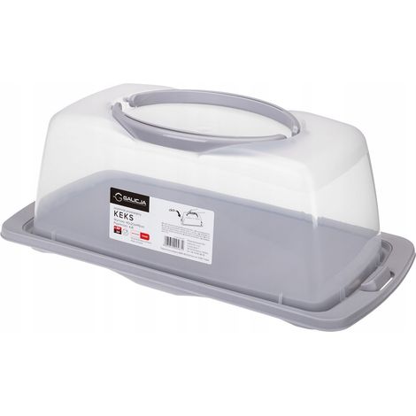 Contenitore rettangolare per torte con coperchio e manico KEKS color tortora, 1 pz. (1/5)