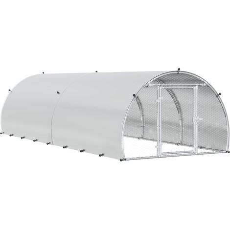 vidaXL Gallinero Plateado 400 x 150 x 100 cm Acero Galvanizado (1/2)