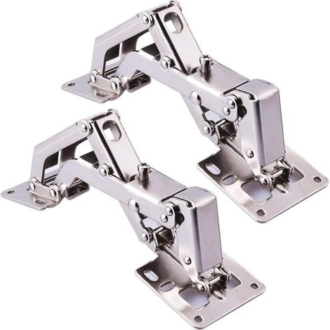 Bisagras plegables ajustables de acero inoxidable para armarios de cocina, de 130 a 175 grados - Paquete de 2 - KZQ