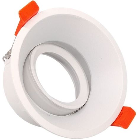 Anneau inclinable rond blanc, coupe 85 mm et douille GU10 (1/5)