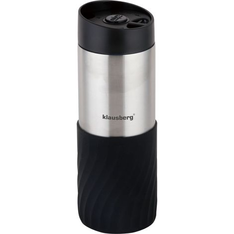 Thermobecher 400ml 18/8 Edelstahl KLAUSBERG schwarz KB-7633 (1/3)