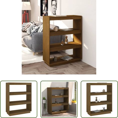 Étagère décorative - Bibliothèque/Séparateur de pièce Marron miel 80x35x103 cm Pin (1/5)