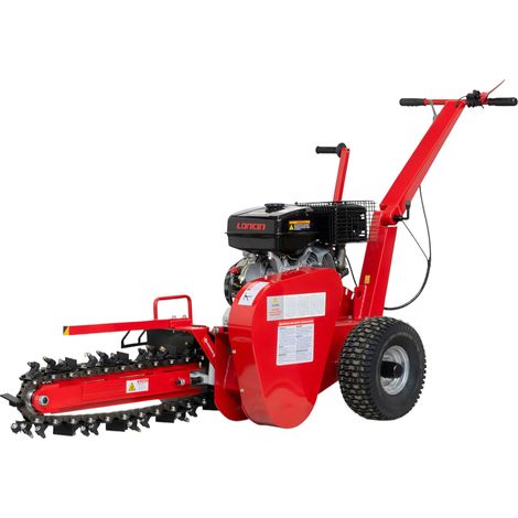 Torros – Trancheuse de sol thermique essence 15ch 420 cm³ – Largeur de tranchée 100 mm – Profondeur réglable jusqu'à 600 mm – Moteur Loncin – SLF600