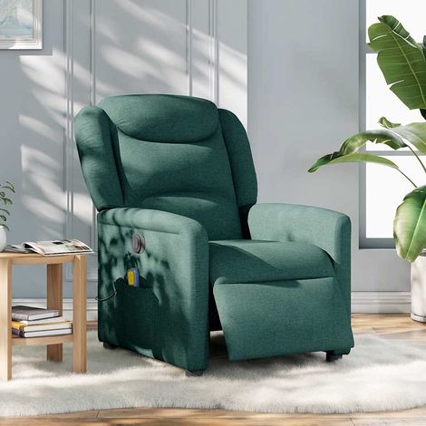 Maison Exclusive - Massagesessel Elektrisch Dunkelgrün Stoff