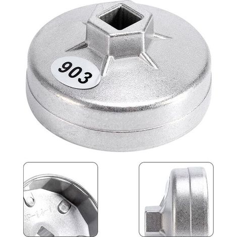 74mm 14 Flte En Aluminium Filtre Huile Clé Socket Remover Outil 903 Couleur Argent pour BMW Audi Benz (1/5)