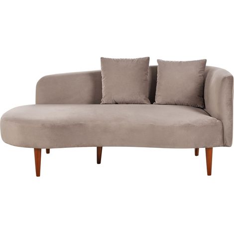 Right-Hand Chaise Lounge CHAUMONT Velvet Taupe