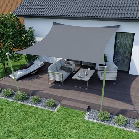 TRADE SHOP - Vela Tenda Quadrata Parasole Protezione Sole Ombreggiatura Giardino 3x3mt Grigio 222584 - (1/5)
