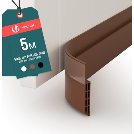VOUNOT Door Draught Excluder Strip Draft Excluder Under Door 500x5cm, Brown