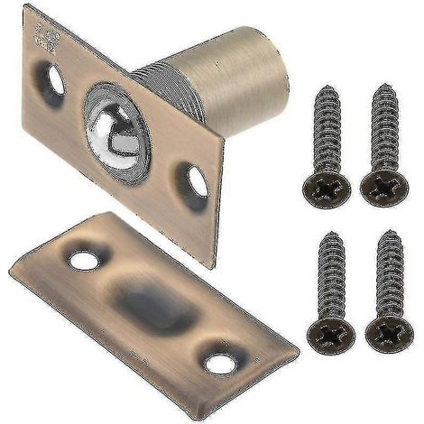 Verrou de porte de placard invisible à ressort en bois avec perles, loquet à bille, verrou de porte tactile (bronze vert)