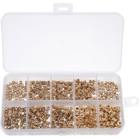 MAGICLULU Assortiment de 500 écrous moletés en laiton, inserts (1/5)