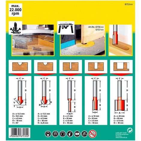 Craft Set di Frese Professionali per Fresatura in Plastica 2K