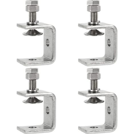 Set di 4 morsetti in acciaio inox per impieghi gravosi, morsetti a C, 0-25 mm, morsetto a C per impieghi gravosi, morsetto per lavorazione del legno, morsetto a tigre con ganasce larghe per lavori di 