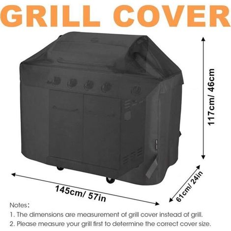Grill- und Grillplattenabdeckung – 420D Oxford-Gewebe – UV-beständig – wasserdicht – 145 x 61 x 117 cm (1/3)