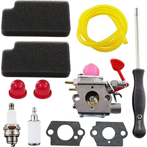 Carburador con filtro de aire, destornillador y bujía para Walbro WT-875, Poulan, BVM200C, BVM200VS, P200C, GBV325, P325, Craftsman, 545081855 y 358794650 (1/5)