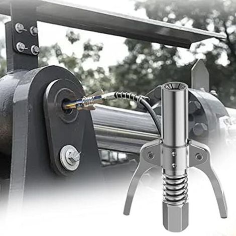Ugello per ingrassatore, raccordo per pompa di grasso con doppia impugnatura per raccordi di ingrassaggio M6-M14 - Minore sforzo durante l'ingrassaggio - 1/8" NPT - Compatibile con tutti i tipi di pom (1/4)
