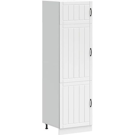 Mueble de cocina de diseño moderno con amplio espacio de almacenamiento 60 x 57 x 207 cm madera de ingeniería blanca 020050212 (1/5)