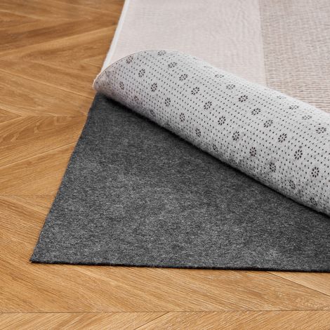 VEVOR Alfombrilla Antideslizante para Alfombras 152,4 x 213,36 cm, Base Antideslizante con Doble Superficie de Fieltro y Agarre de Goma, Protege Suelos y Mantiene Alfombras en Su Lugar, Gris Claro (1/5)