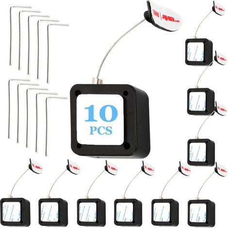 Lot de 10 cordons de sécurité rétractables Irovami - 2 m, avec télécommande, pour télécommande TV, manette de jeu et tablette (1/5)