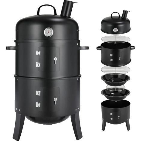 Fumoir, Gril Fumoir 3-en-1, Hauteur 80 cm (1/2)