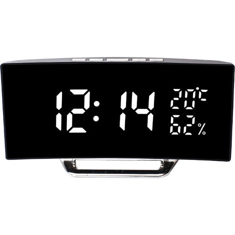 Digitaler Wecker, LED-Nachttischwecker, 12-/24-Stunden-Anzeige, 2 Alarme, Temperatur- und Luftfeuchtigkeitsanzeige, einstellbare Helligkeit, Schlummerfunktion, USB-Stromversorgung, Speicherfunktion (1/5)