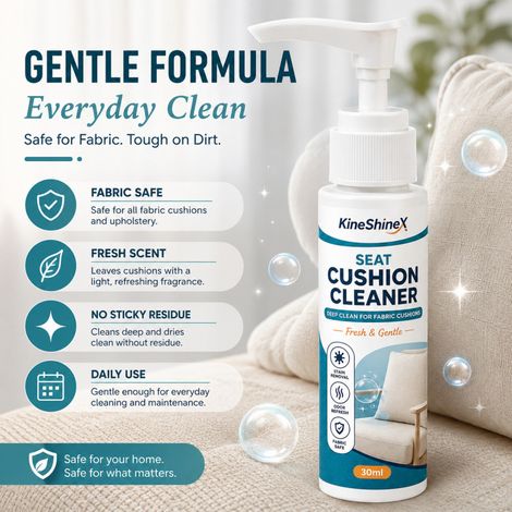 KineShineX Sitzkissenreiniger 30ml Geeignet für Stoffsofas, Autositze, Rückenlehnen, Matratzen und andere Textilgegenstände. (1/5)