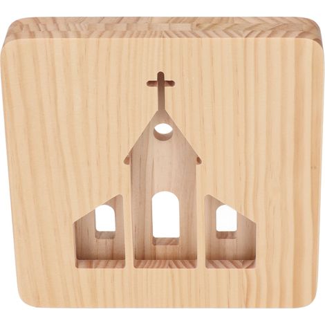Veilleuse USB créative - Lampe en bois massif ajourée pour églises chrétiennes (1/5)