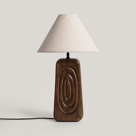 Tischlampe Holz Ishana ILUZZIA Weiß