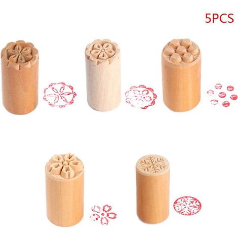5-teiliges Set Kuchenformen aus Holz, Dessertstempel, traditionelle chinesische Mondform, DIY-Keksback- und Dekorationswerkzeuge für das Mittherbstfest (1/5)
