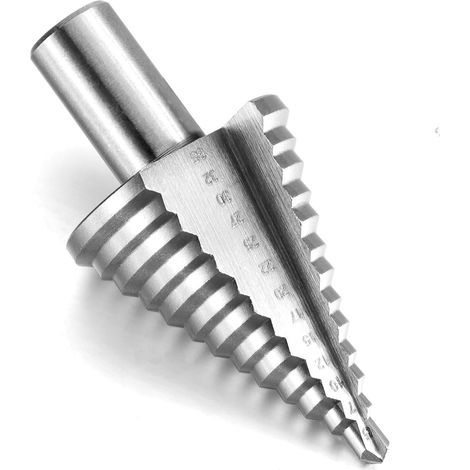 Broca escalonada HSS de 5-35 mm, fresa cónica de doble ranura para metal. (1/5)