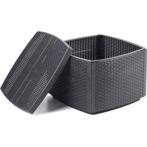 Tavolino Contenitore Rattan Naxos Antracite Progarden