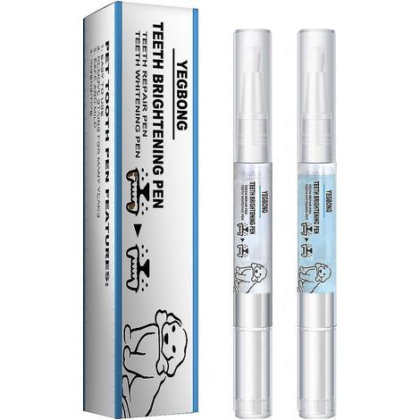 Lot de 2 stylos blanchissants pour le nettoyage des dents des chiens et chats (1/4)