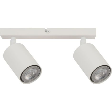 Plafonnier moderne blanc barre 2 spots GU10 Sigma