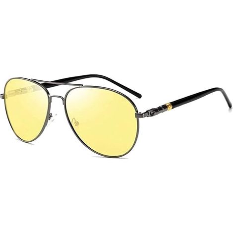 Lunettes de soleil aviateur polarisées unisexes à monture métallique et branches épaisses (1/5)
