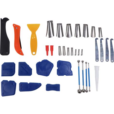 Lame de coupe et lissage pour mastic silicone, outil de finition de joint en verre avec buse et scie, kit pour restaurant (1/5)