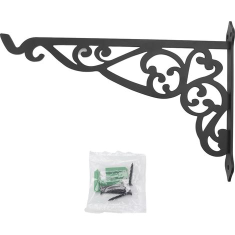 Support de suspension extérieur en fer noir multifonctionnel décoratif pour plantes, mangeoires à oiseaux, lanternes, carillons éoliens et autres décorations (1/5)