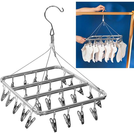 Wäscheständer aus Aluminiumlegierung mit mehreren Klemmen, Socken- und Unterwäsche-Trockenständer (1/5)