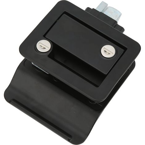 Verrou de sécurité intégré pour porte d'entrée de camping-car, en alliage d'aluminium noir, avec pêne dormant, pour caravane, camping-car et caravane. (1/5)