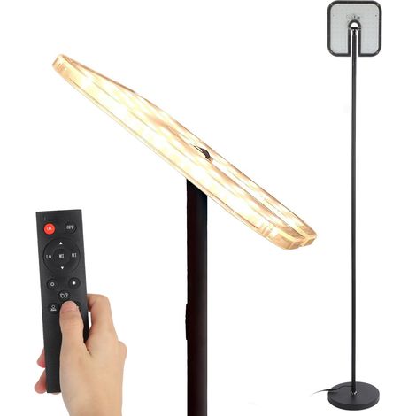 Lampadaire 35 W/3500 lm, style moderne et épuré, trois températures de couleur, variation d'intensité lumineuse intelligente et progressive, télécommande tactile, lampe de bureau/chambre/table de chev (1/5)
