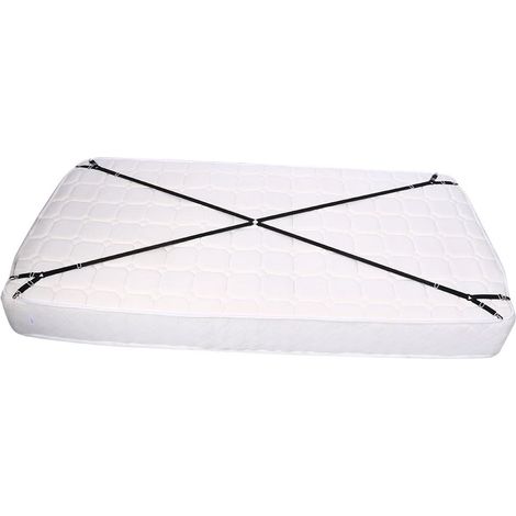 Crossed Elastic Bed Sheet Straps, Adjustable Nylon Cord Fasteners, Duckbill Clips for Mattresses and Tablecloths (1/5)