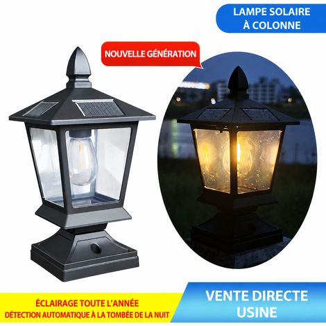 Lampe Solaire de Pilier Extérieure Étanche IP65 Éclairage LED Muret et Jardin 1W 3,7V 14 × 14 × 28 cm 14,5 g – Livraison gratuite (1/5)