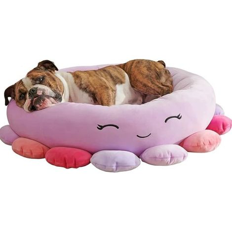 Nid rond pieuvre pour chat et chien, lit douillet universel, couchage moelleux pour animaux, taille unique, parfait pour l'automne et l'hiver, peluche confortable. (1/3)