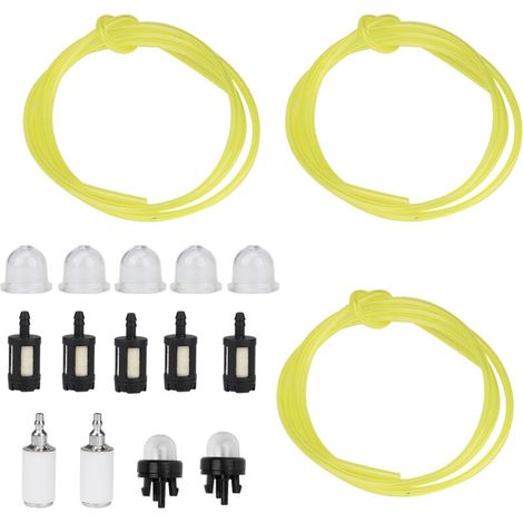 Set di tubo flessibile per carburante e filtro, 1,5 m, 3 diverse misure, include pompetta e adescatore -- Crezuo