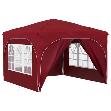 Tente de réception portable couleur bordeaux 290 x 290 x 245 cm (1/5)