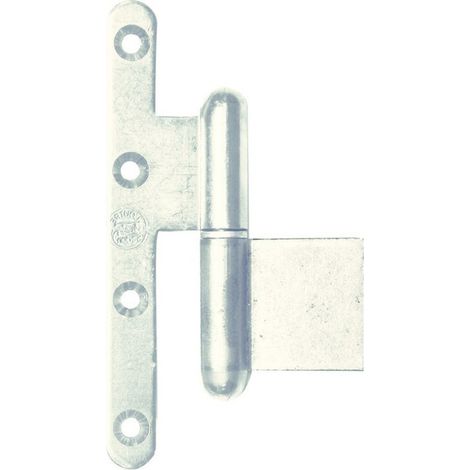 Paumelle mixte La Loutre Sedan® 110x70mm zingué blanc bouts ronds droite JARDINIER MASSARD J534040