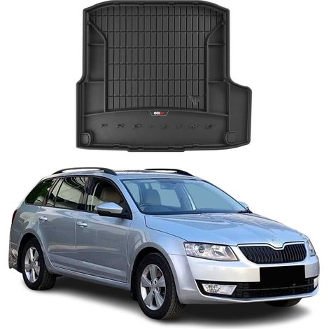 OMAC Kofferraumwanne für Skoda Octavia Kombi 2012-2019 Gummi TPE Schwarz (1/5)