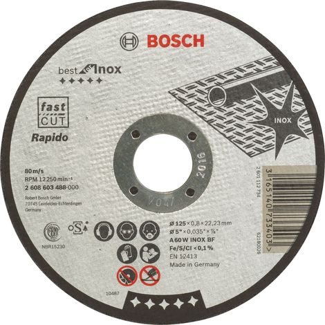 Bosch 2608603488 Disco abrasivo corte recto Best Inox-Rapido 125x0,8mm 25 uds (1/4)