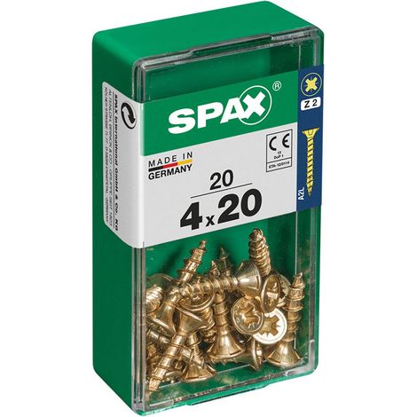 5 Boîte 20 Unités. Vis A Bois Spax Cab. Plat Yellox 4.0x20mm Spax (1/2)