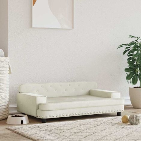 vidaXL Dog Bed Cream 90x53x30 cm Velvet