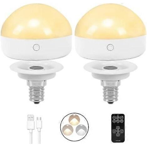 Ampoules rechargeables E14, lot de 2, 300 lumens (équivalent à une ampoule de 40 watts), amovibles et rechargeables.-AquaForge (1/5)