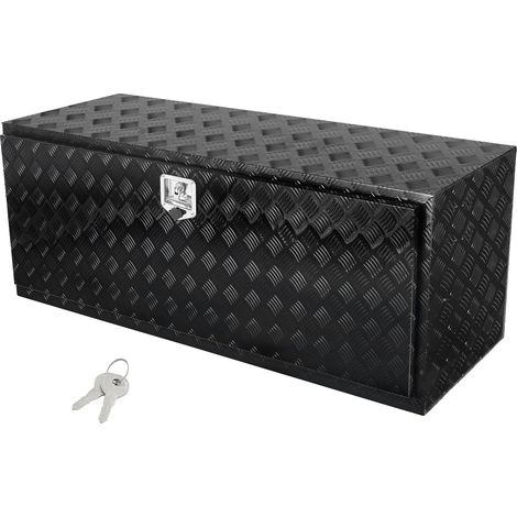 Boîte à Outils pour Camion 152,4x61x61 cm, Coffre Sous-Châssis Fixation Inférieure, Caisse de Stockage en Aluminium avec Serrure et Clés, Étanche, pour Remorque Pick-up Fourgonnette Véhicules (1/5)